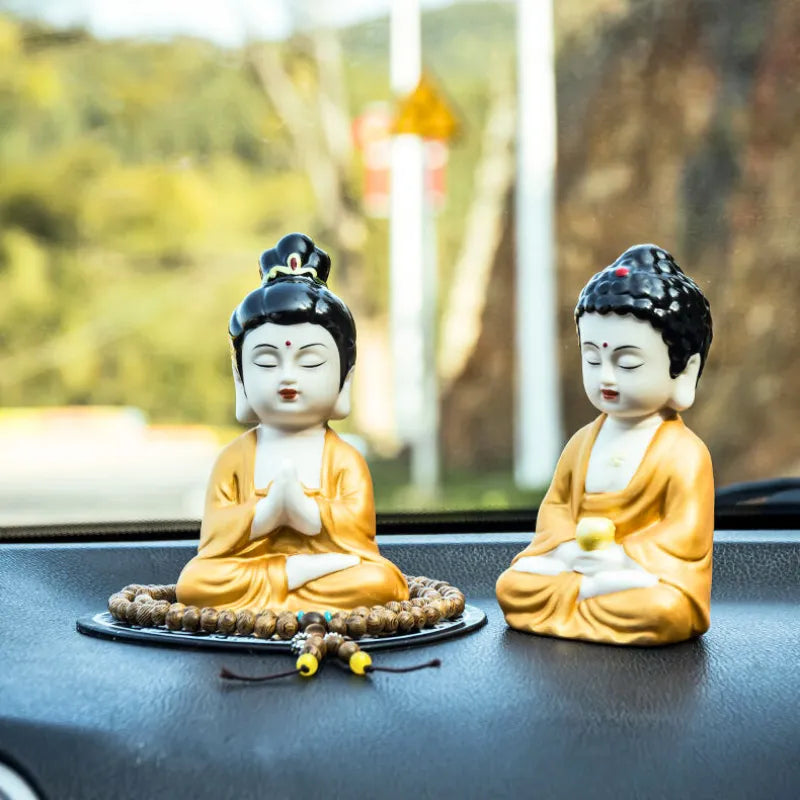 Golden Robe Tathagata/Avalokitesvara Car Amulet - Safe Entry and Exit