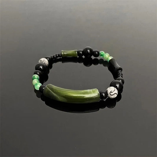 Natural Crescent Moon Couple's Blessing & Protection Bracelet
