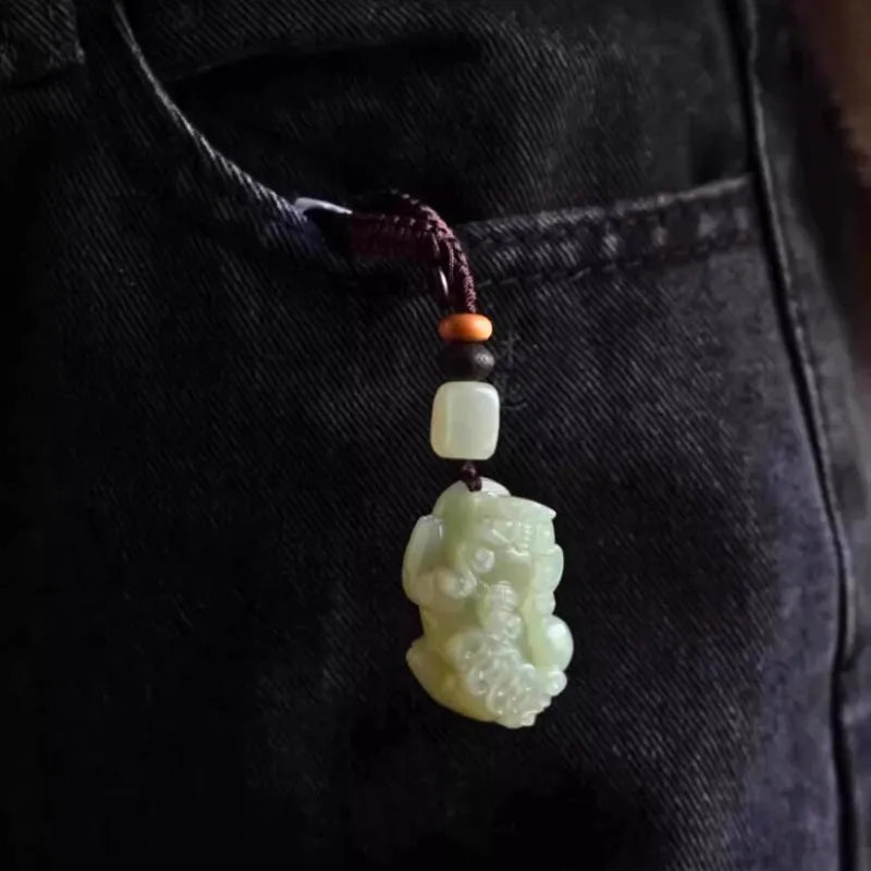 Nephrite Pixiu Keychain - Male (Yang) and Female (Yin) Versions