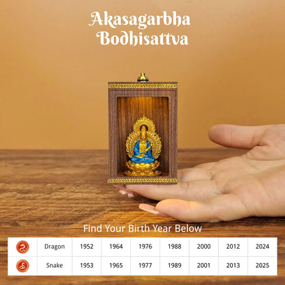 「2026 Horse Year: Find Your Eternal Guardian 」 Handcrafted Solid Walnut LED Buddha Shrine | Personal Zodiac Protector Set