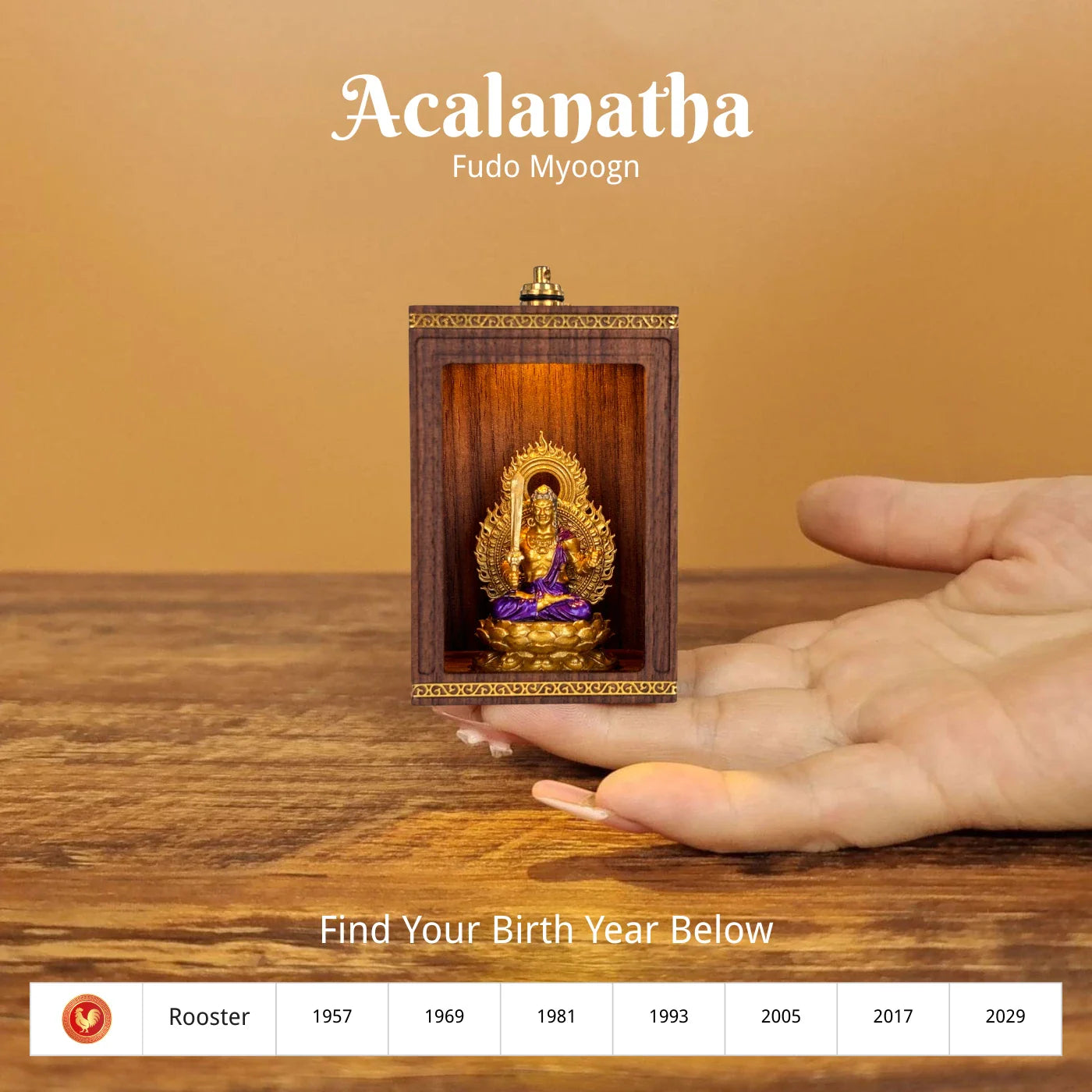 「2026 Horse Year: Find Your Eternal Guardian 」 Handcrafted Solid Walnut LED Buddha Shrine | Personal Zodiac Protector Set