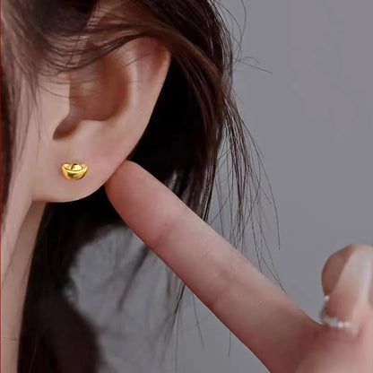 Chinese Traditional Mini Yuanbao Earrings