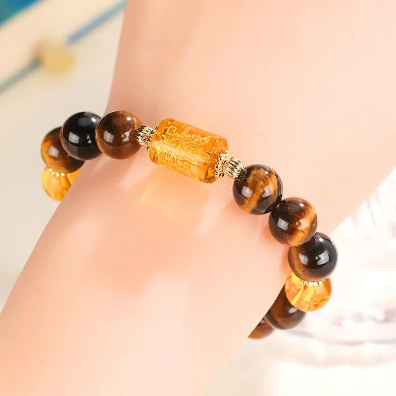 God of Wealth Tiger's Eye Bracelet - For Wealth & Prosperity