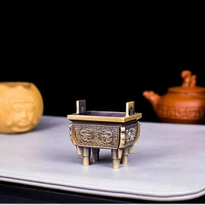 Miniature Square Ding Incense Burner with Four Legs