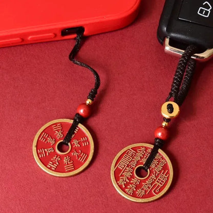 Mountain Ghost Coin Pendant Mobile Phone Lanyard - Wealth & Protection