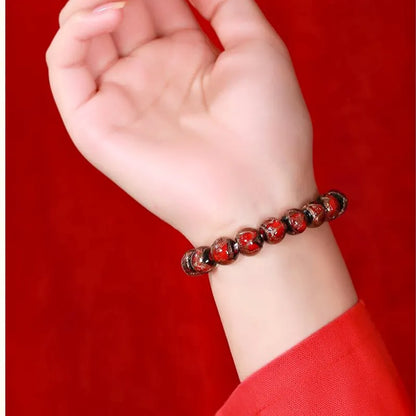 Multi-Gem Incense Ash Glass Bead Bracelet