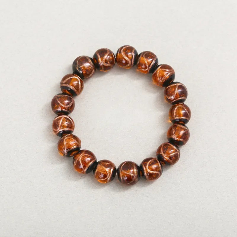Multi-Gem Incense Ash Glass Bead Bracelet
