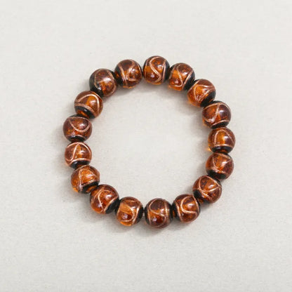Multi-Gem Incense Ash Glass Bead Bracelet