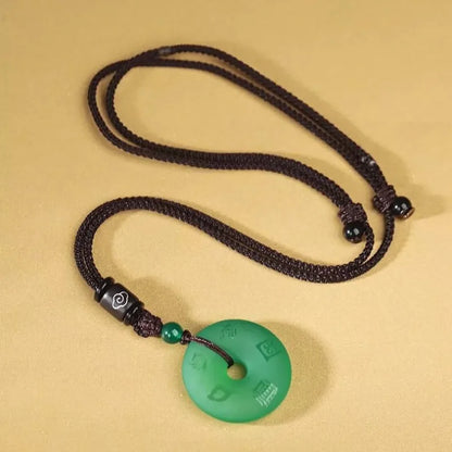Natural Agate Five Sacred Mountains Talisman Pendant
