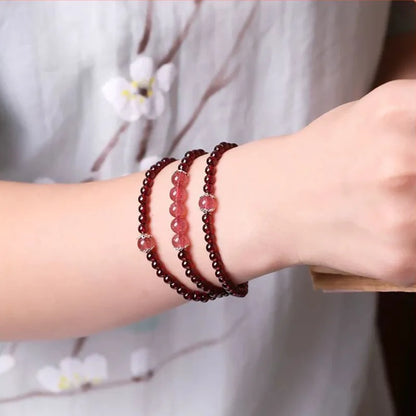 Natural Garnet Bracelet - Aspiration for Love & Happiness