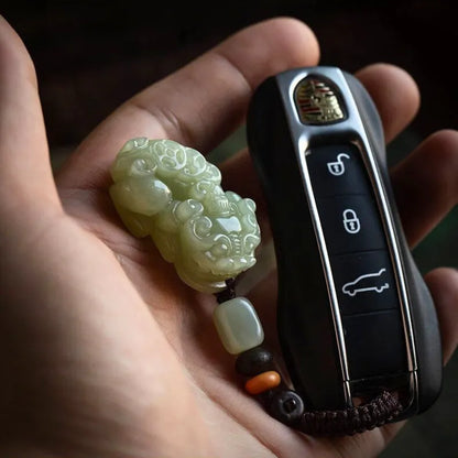 Nephrite Pixiu Keychain - Male (Yang) and Female (Yin) Versions