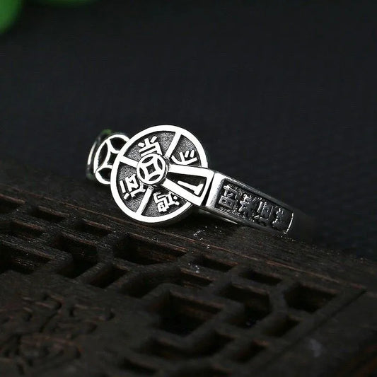 Rotating Coin Ring - For Good Fortune and Wealth Attraction