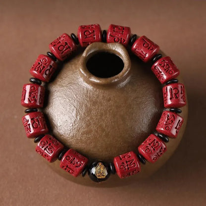 Six-Word Mantra Cinnabar Birth Buddha Bracelet