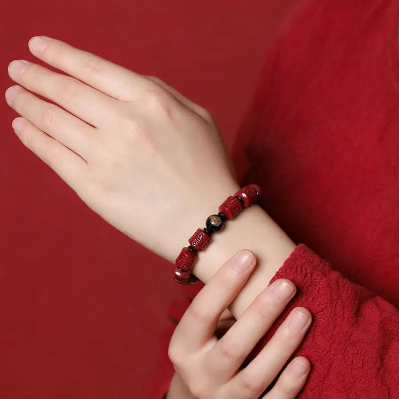 Six-Word Mantra Cinnabar Birth Buddha Bracelet