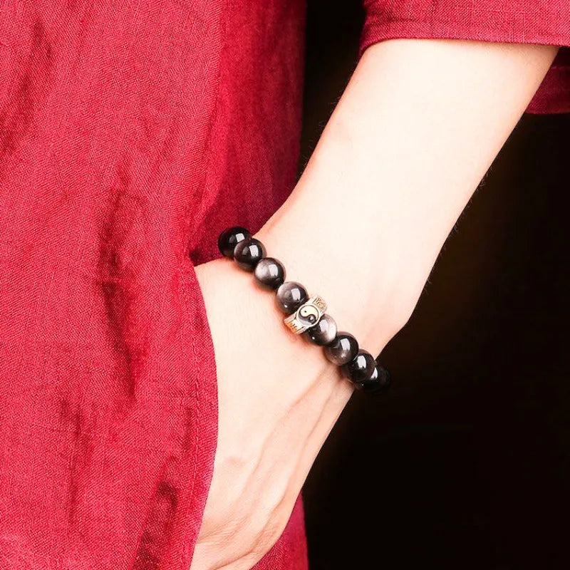 Taoist Black Obsidian Protection & Fortune Bead Bracelet