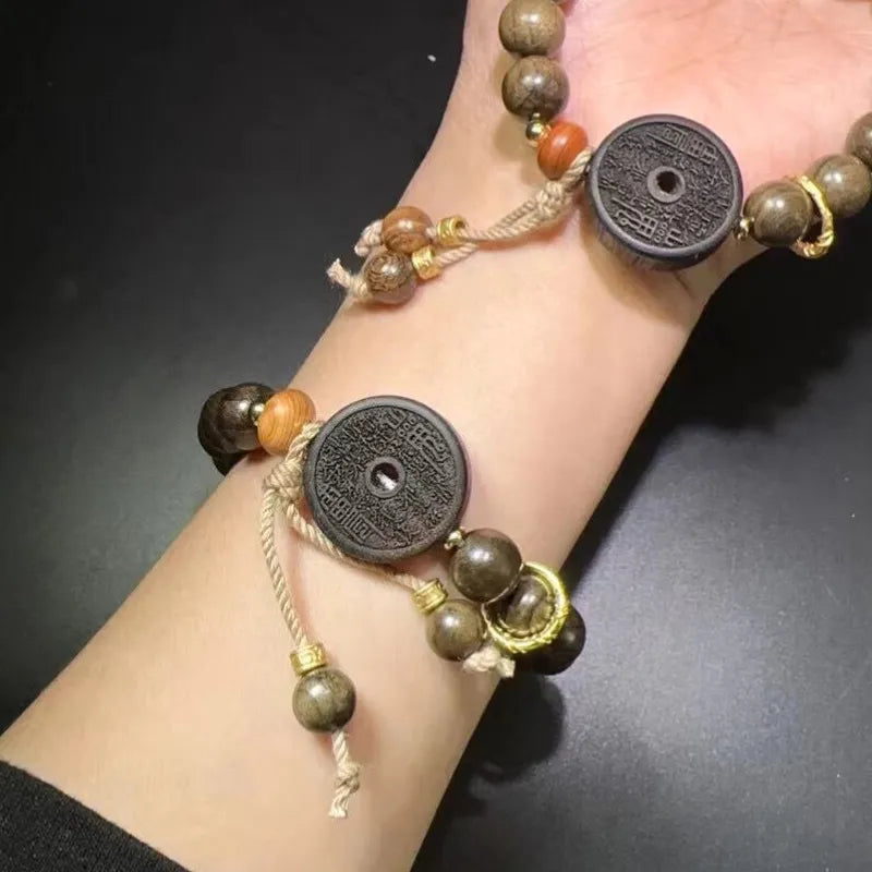 Tibetan String Mountain Spirit Coin Bead Bracelet