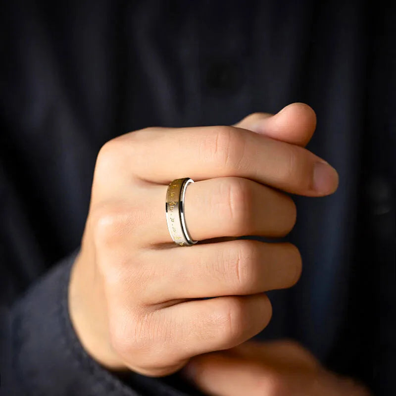 Yellow Wealth God Mantra Ring - Attracting Prosperity
